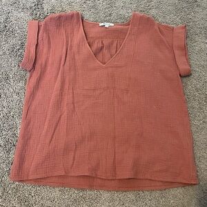 Women's Mauve V-Neck Top